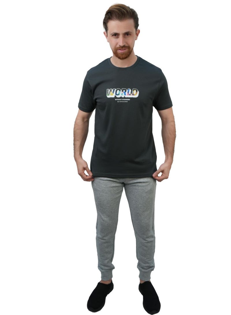 GIORDANO Men's Slim Fit Cotton Jersey Crew Neck Print Tee | WWS Graphic - Image 2